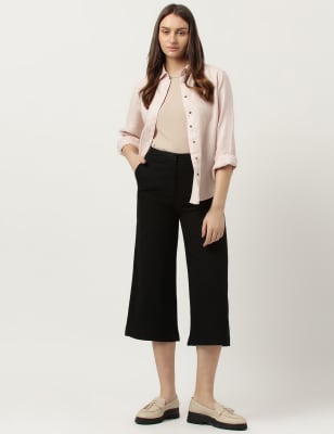 M&s black hot sale cropped trousers