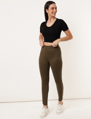 Mid-Rise Treggings with Elasticated Waist