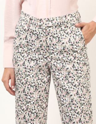 Cotton Mix Printed Slim Fit Trousers