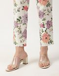 Cotton Mix Floral Print Slim Fit Trousers