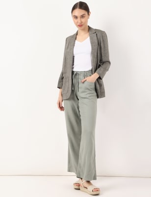 

Womens M&S Collection Linen Pocket Front Blazer - Flame, Flame