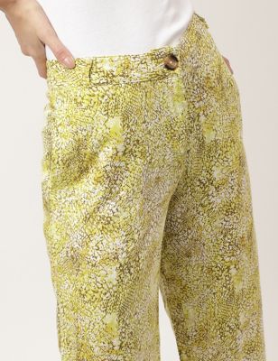 Cuddl Duds Flexwear Relaxed Wide Leg Pants-Painted Floral-Small-A301224-NEW