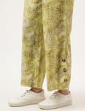 Flax Mix Printed Regular Fit Trousers