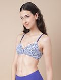 2 Pack Cotton Mix Printed Non Wired Bra