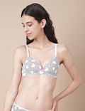 2 Pack Cotton Mix Printed Non Wired Bra