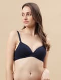 Cotton Mix Padded Demi Cup Bra