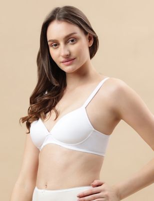 Fit Care Padded Non-Wired Demi Cup Bra With Removable Strap- PACK