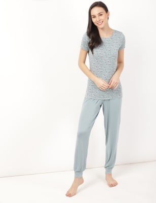 Womens pyjamas cuffed bottoms new arrivals