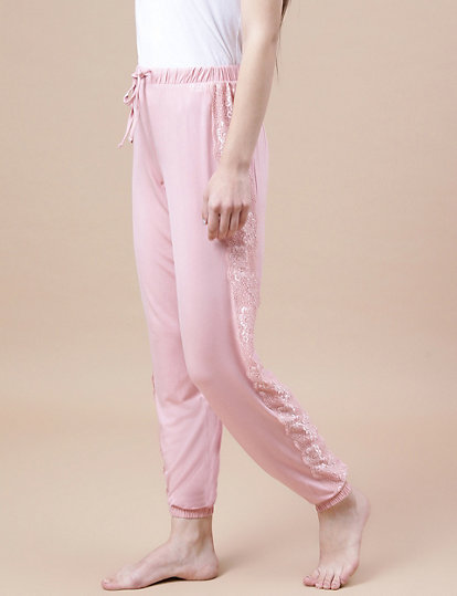 Viscose Mix Lace Regular Fit Pyjama
