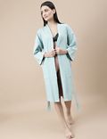 Pure Cotton Waffle Shawl Neck Gown