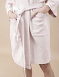 Pure Cotton Waffle Shawl Neck Gown