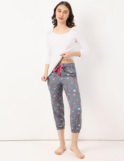 Pure Viscose Printed Regular Fit Pyjama