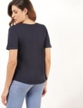 Cotton Mix Plain Round Neck T-Shirt