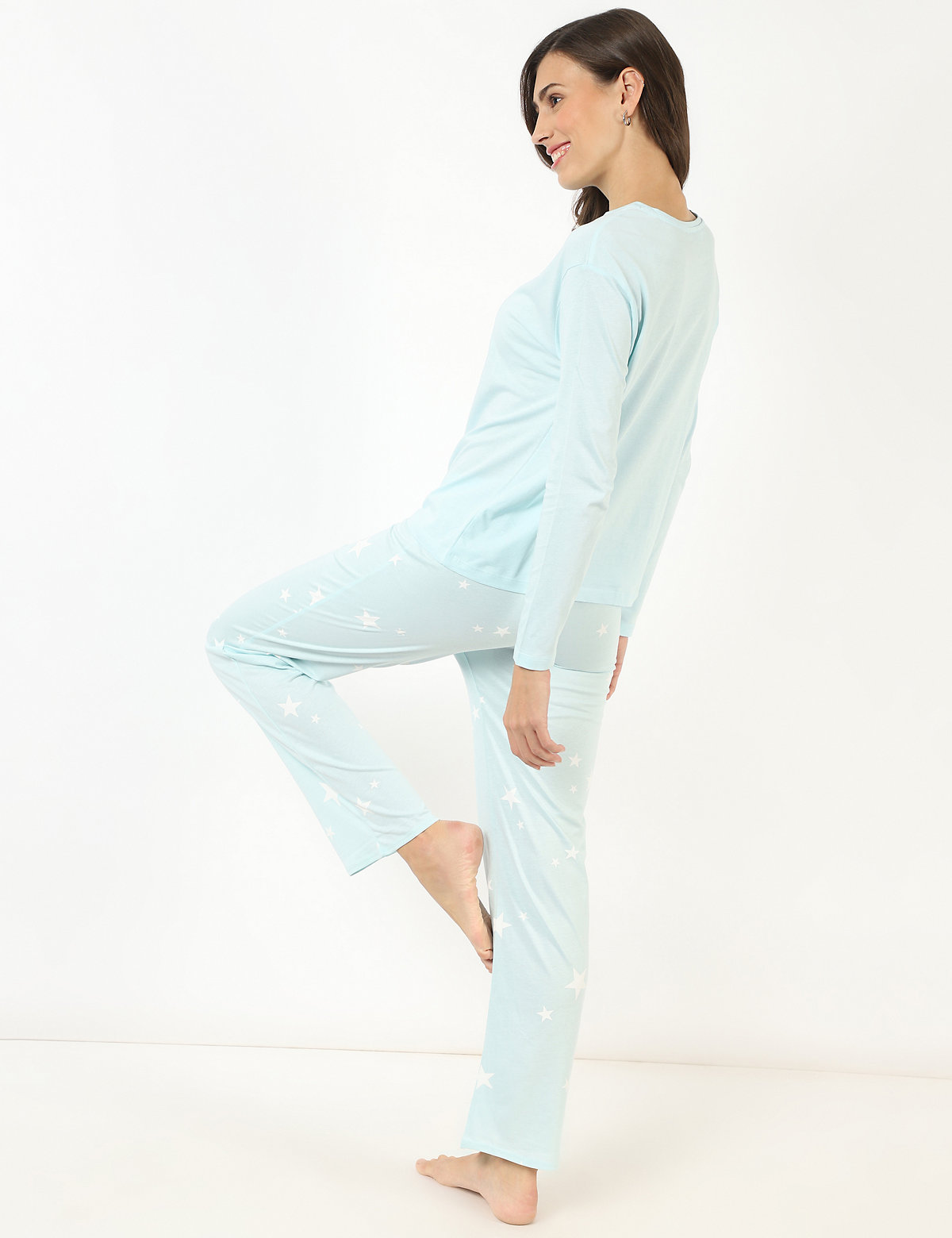 Pure Cotton Plain Regular Fit Pyjama Set
