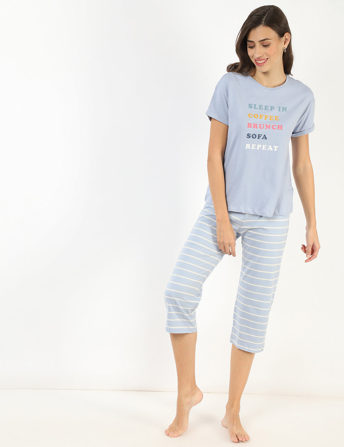 Pure Cotton Printed Regular Fit Pyjama Set