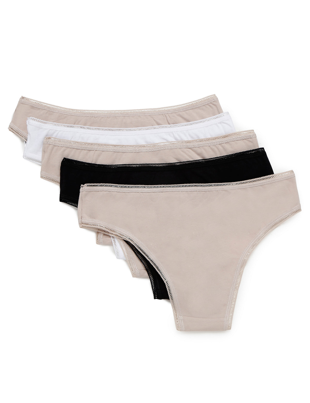 Pack of 5 Cotton Mix Plain Knickers