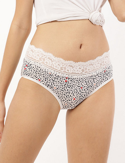 5 Pack Cotton Mix Lace Skinny Fit Knicker