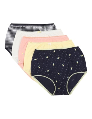 5pk Cotton Rich Lycra® High Rise Knickers