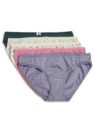 

Womens 5pk Cotton Rich Bikini Knickers - Ivory, Ivory