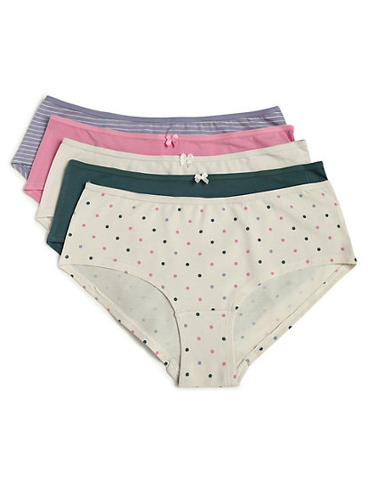 Pack of 5 Cotton Mix Low Rise Knickers