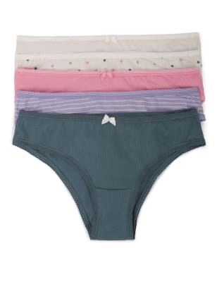 

Pack de 5 braguitas brasileñas de algodón y Lycra™Womens - Ivory, Ivory