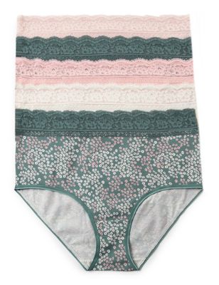 Pack of 5 Cotton Mix Lace Knickers