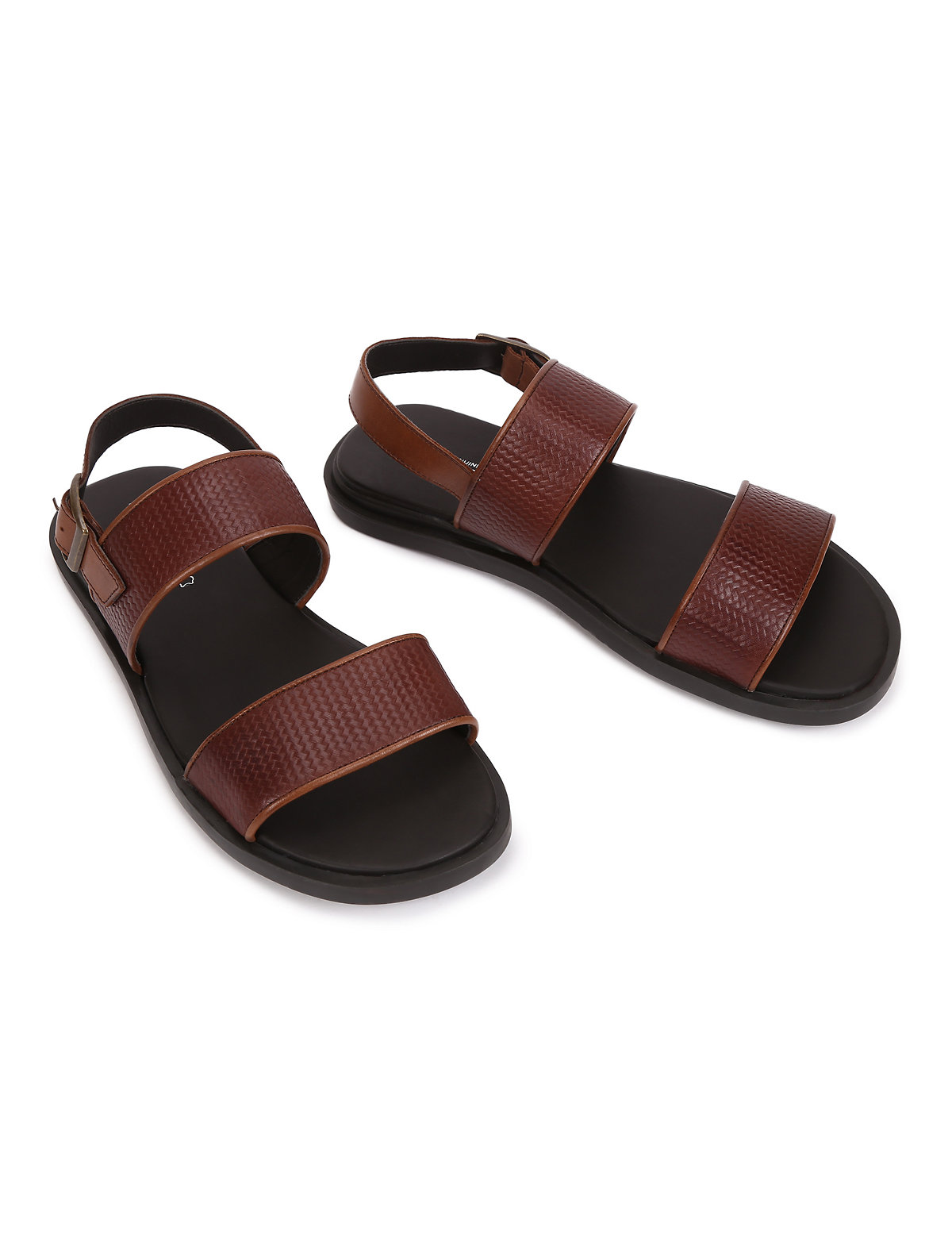 Leather Textured Belt Sandals