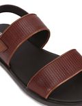 Leather Textured Belt Sandals