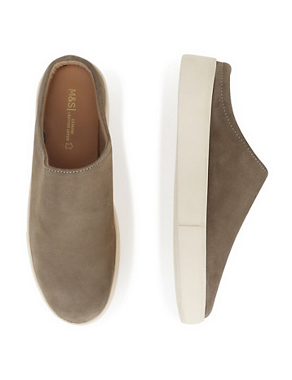 Leather Plain Slip-on Casual Shoes