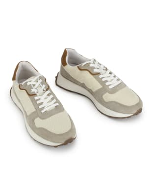 3200~Lace-up DAGGER MONOGRAM Leather Sneakers