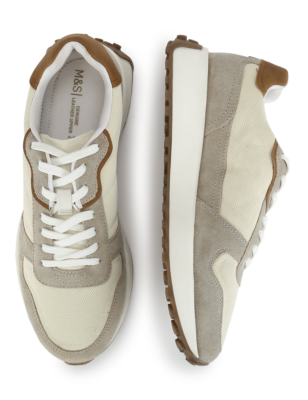 Leather Colourblock Lace-up Sneakers