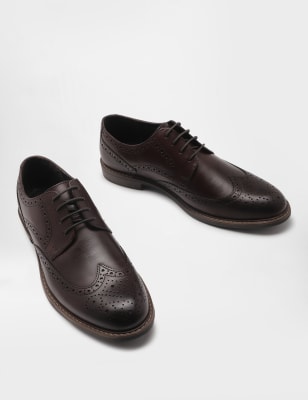 Black Leather Brogue Shoes