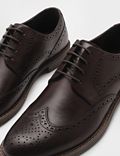 Pure Leather Plain Lace-up Brogues Shoes