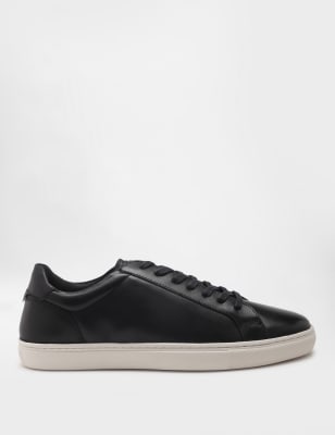 Men's black store leather sneakers