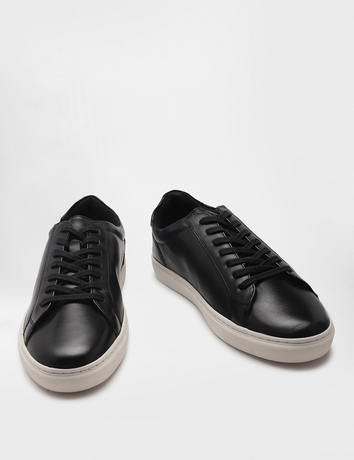 Pure Leather Plain Lace Up Sneakers