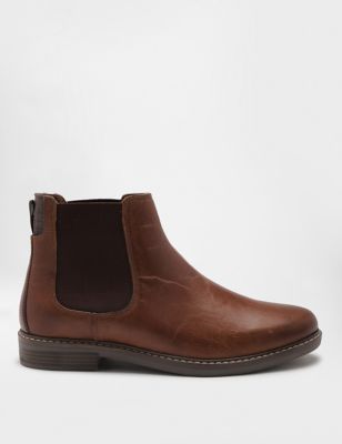 Pure Leather Plain Slip-on Chelsea Shoes