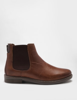 Exclusive Slip-on Paris Stone pattern catwalk wedge Leather handmade Chelsea Boots