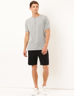 Cotton Blend Solid Shorts