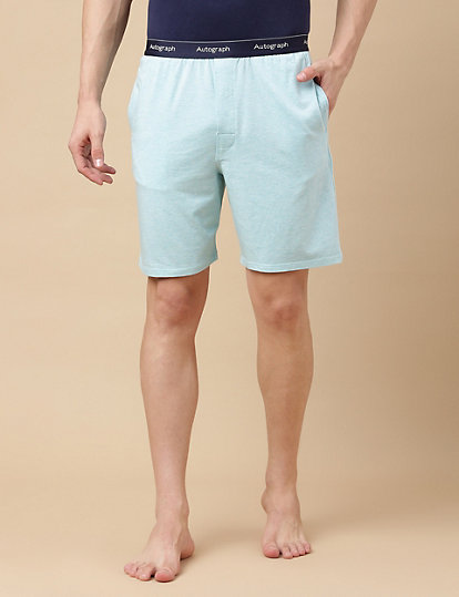 Cotton Mix Plain Regular Fit Shorts