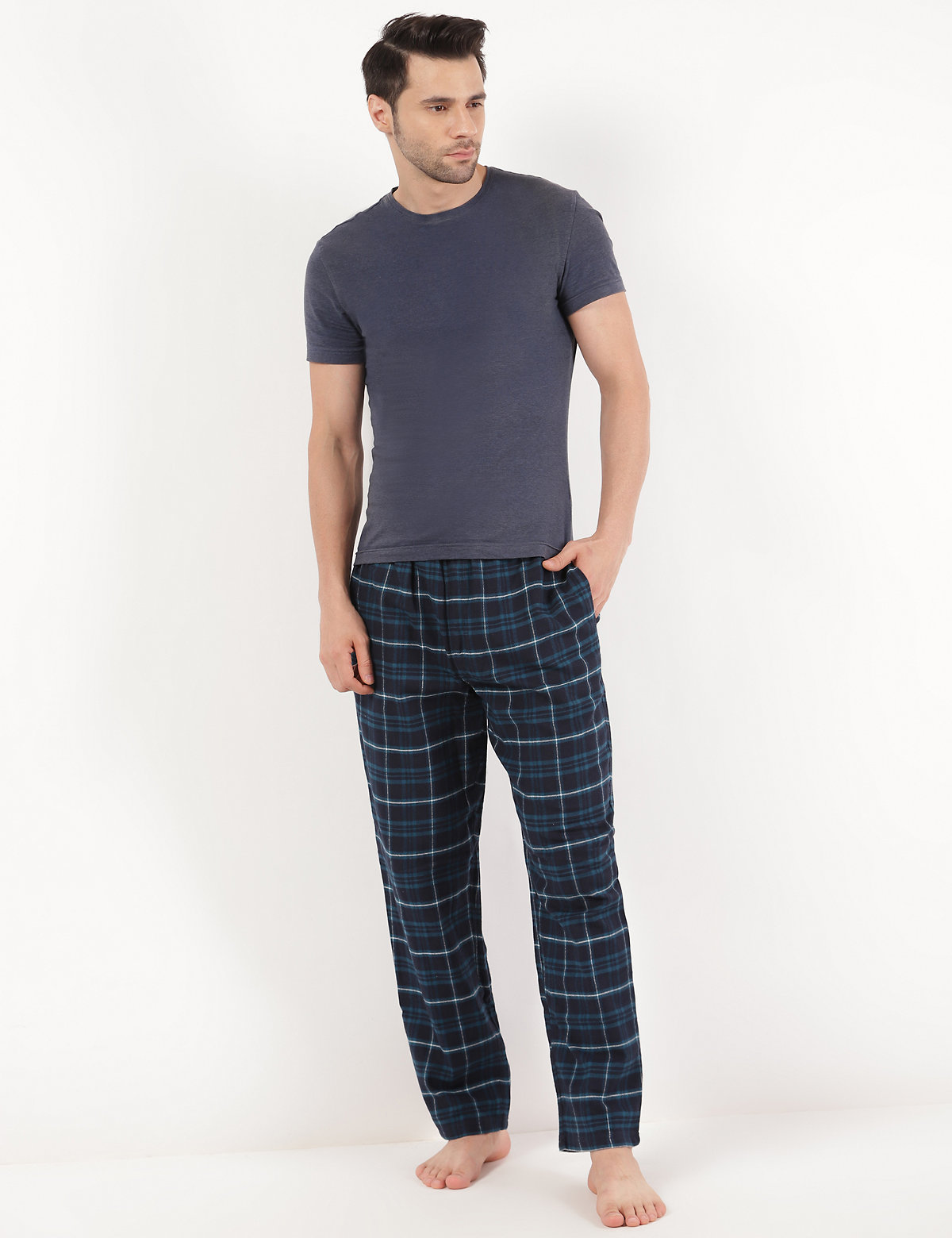 Pure Cotton Checked Regular Fit Pyjama