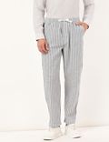 Cotton Linen Mix Striped Regular Fit Pyjama