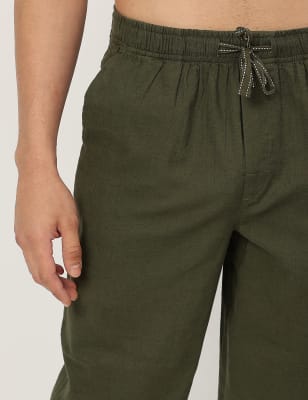 Cotton Blend Striped Shorts