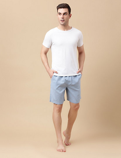 Cotton Blend Printed Shorts