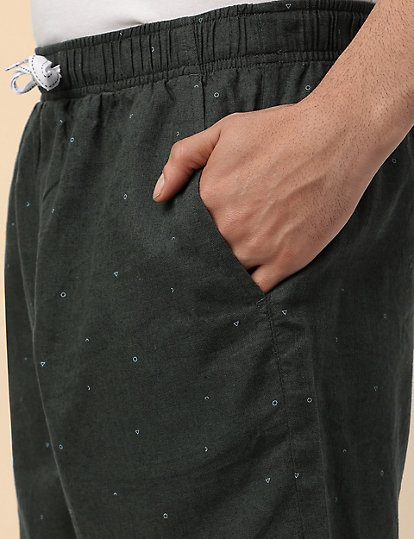 Cotton Mix Printed Regular Fit Shorts