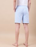 Cotton Mix Striped Relaxed Fit Shorts