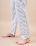 Cotton Mix Striped Relaxed Fit Pants