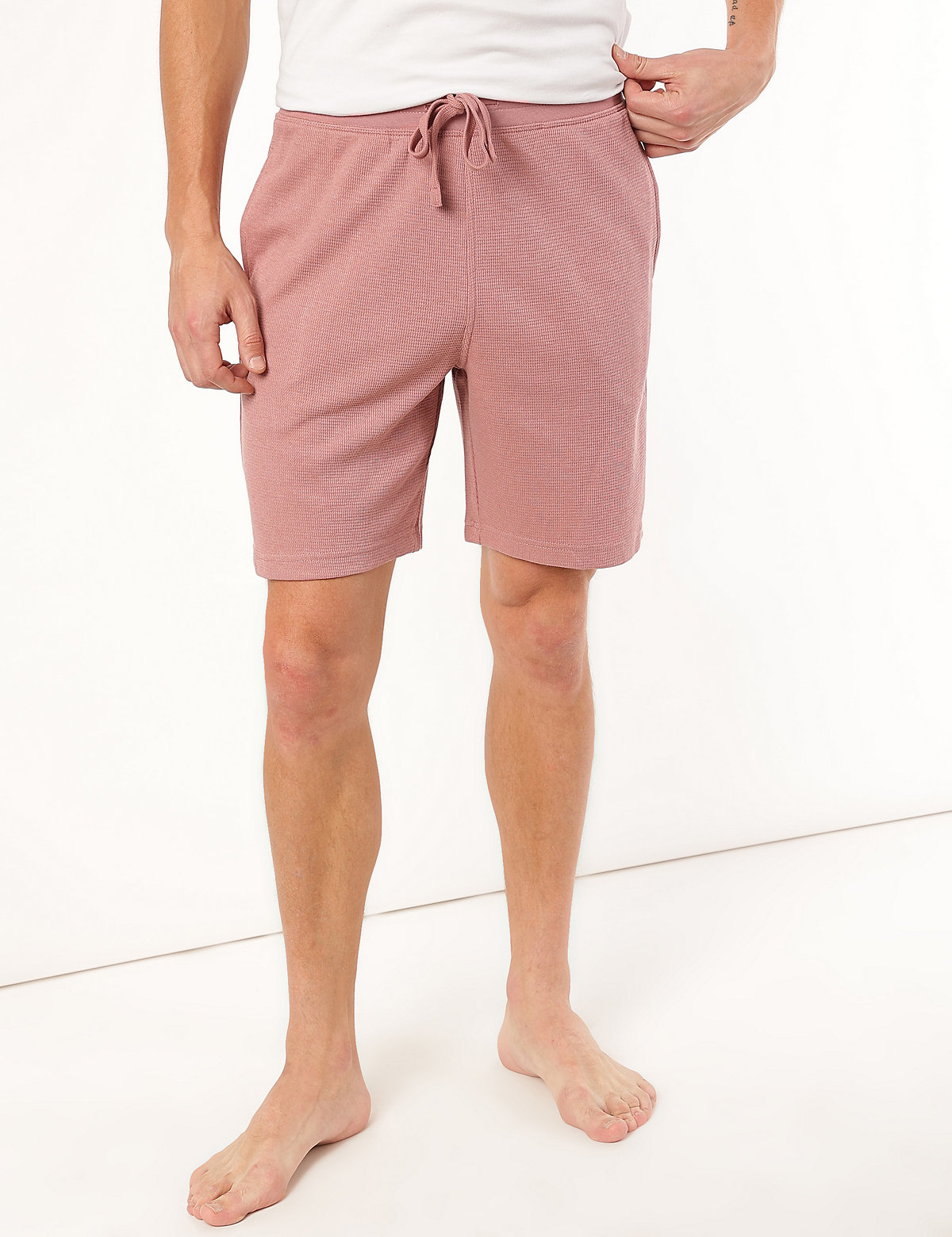 Cotton Blend Textured Shorts