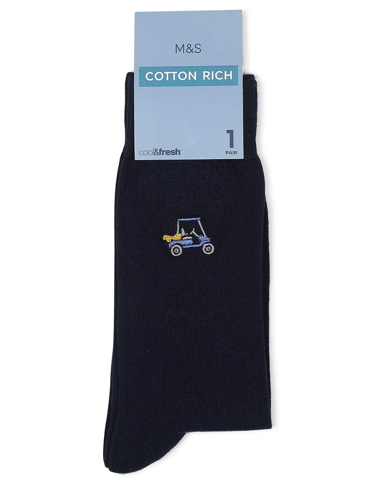 Pair of Cotton Mix Embroidered Socks