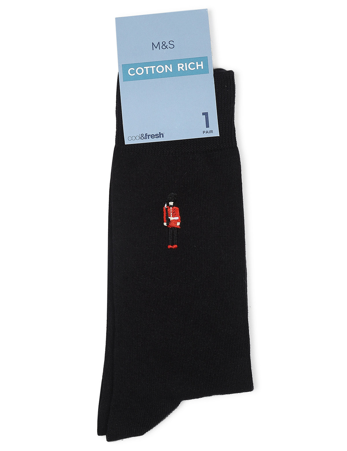 Pair of Cotton Mix Embroidered Socks