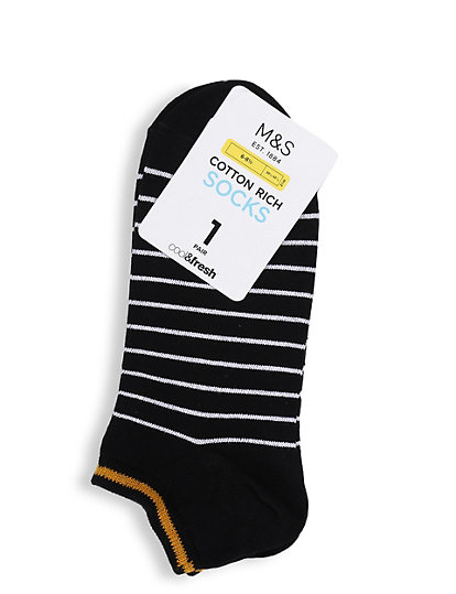 1Pk Stripe Ankle Socks